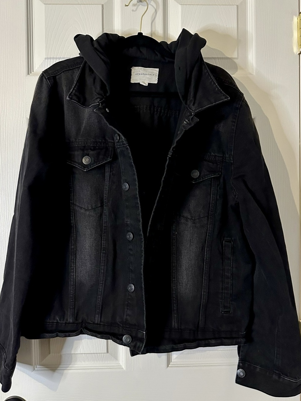 Aeropostale Black Denim Jacket Size Large